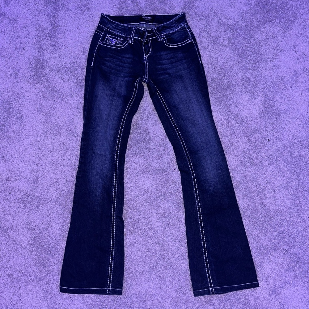 Y2K Low Rise Jeans with Sequin Embellishments